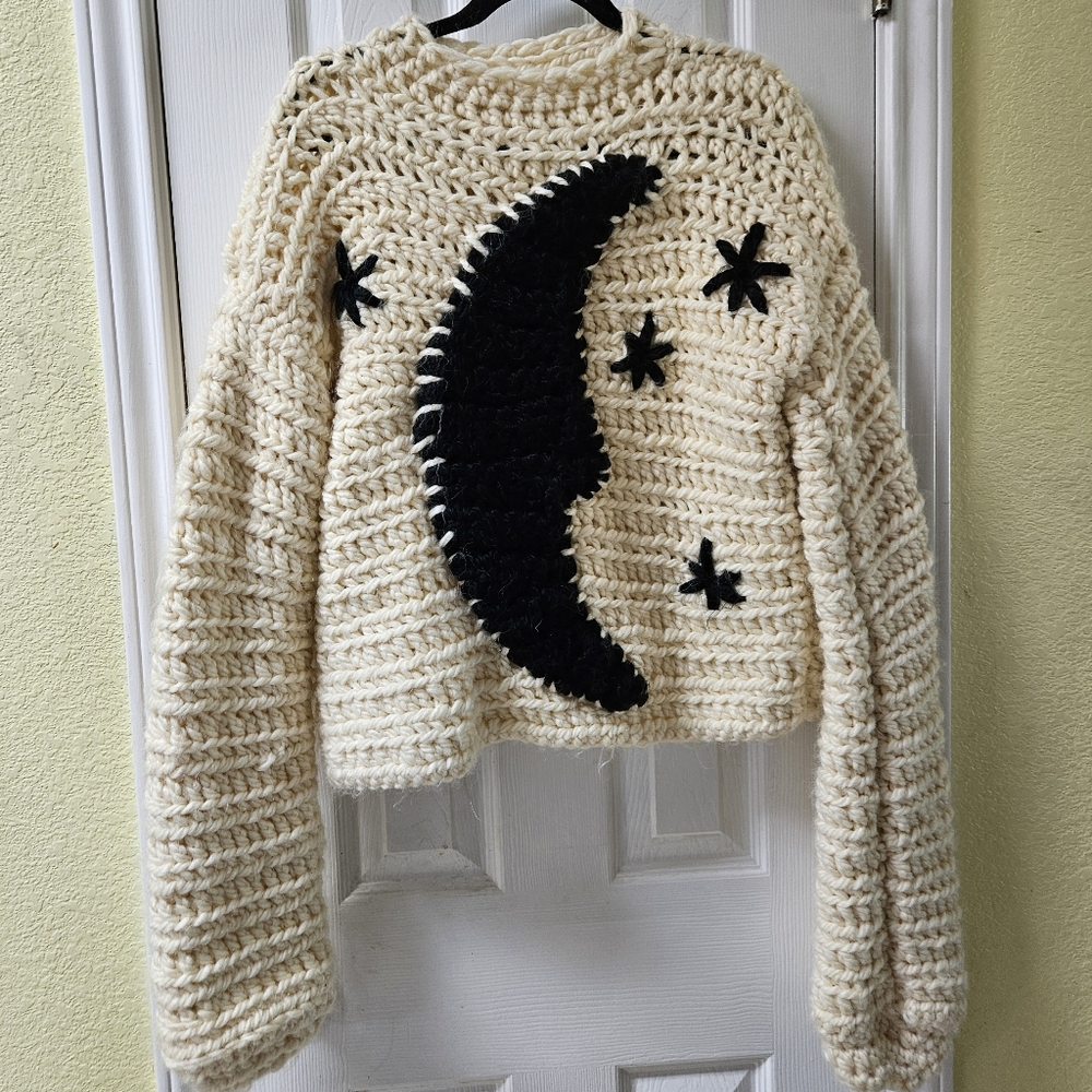Hand Made Moon and Stars Sweater